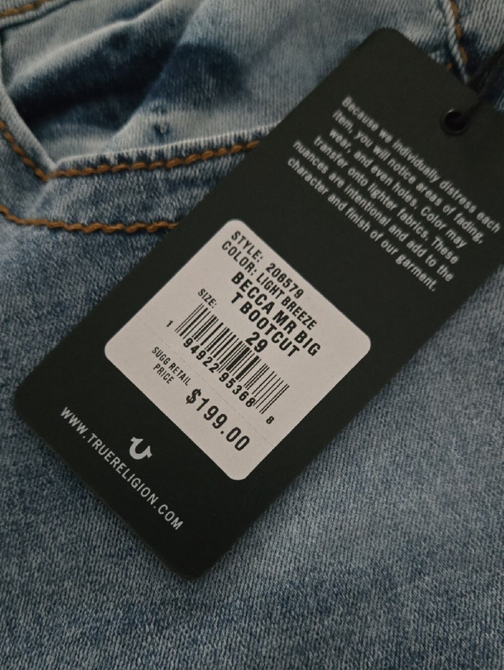 True Religion Light Blue Bootcut Jeans - Picture 2 of 11